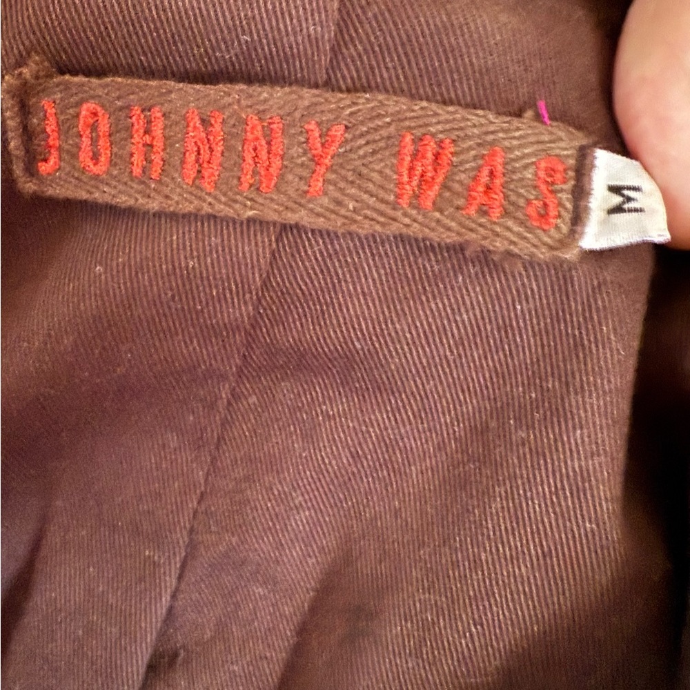 Johnny Was Embroidered Brown Cotton Coat Romantic Maximalist Medium Floral - Picture 3 of 9